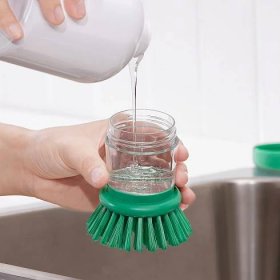 VIDEVECKMAL Kartáč na mytí nádobí s dávkovačem - jasně zelená