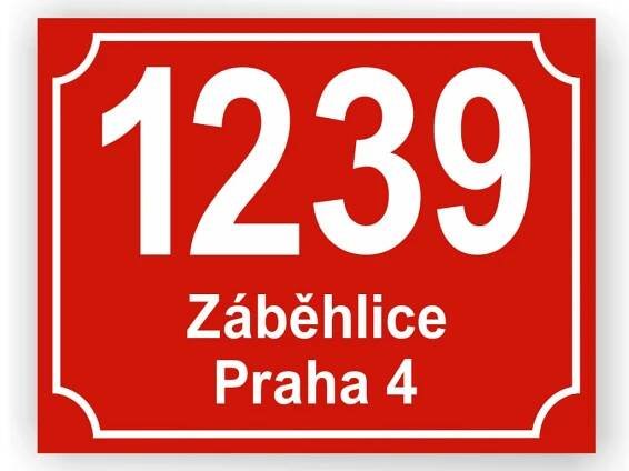 Tabulky s domovním číslem rozměr 32x25 cm