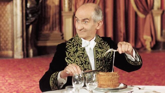 Křidýlko nebo stehýnko: Louis de Funès jako kritik restaurací, i když měl ve skutečnosti přísnou dietu