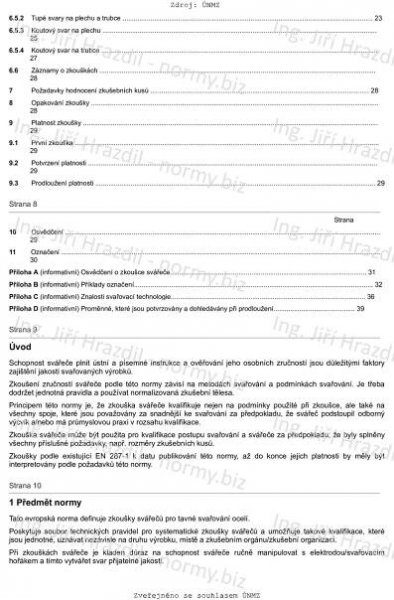 ČSN EN 287-1 (050711) - Zkoušky svářečů - Tavné svařování - Část 1: Oceli - listopad 2004 - Technické normy - Ing. Jiří