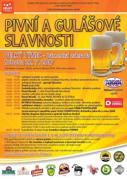 Pivní a gulášové slavnosti ve Velkém Týnci okoření světoznámá italská skupina Quisisona