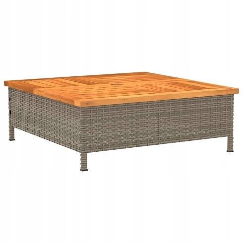 Zahradní Stolek Šedý 70 X 70 X 25 Cm Ratan A Akáciové Dřevo Béžová Kód výrobce 8721102642500