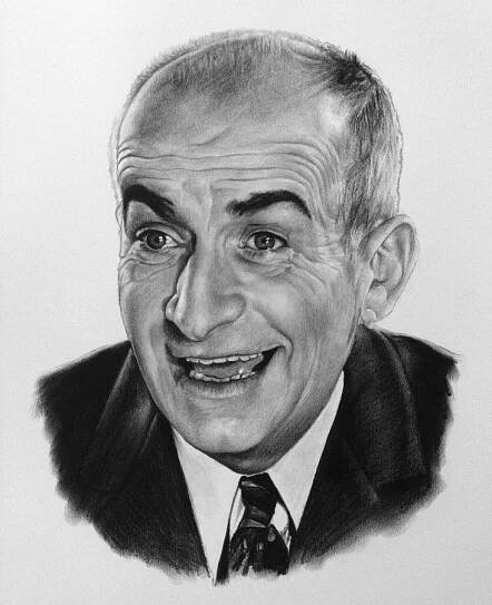 Louis de Funès - kresba uhlem od Radek Zdražil