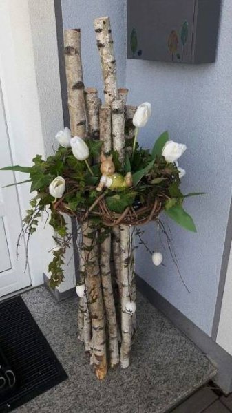 Grapevine Wreath with White Flowers
