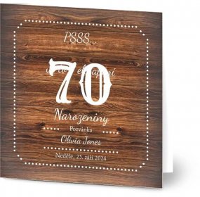 Birthday Invitation Aged Wood - Pozvánky Na Oslavu 70. Narozenin S 1E4