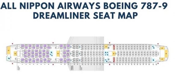 ana boeing 787 9 dreamliner seat map aviatechchannel