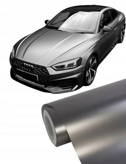 FÓLIE ŠEDÁ SATÉNOVÁ 20 m x 152 cm PERLA ŠEDÁ CHROM MAT AUTOMOBILOVÁ