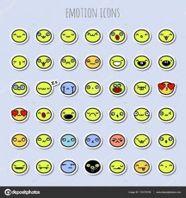 Stáhnout - Sada ikon legrační emoce na šedém pozadí, vektorové ilustrace — Ilustrace