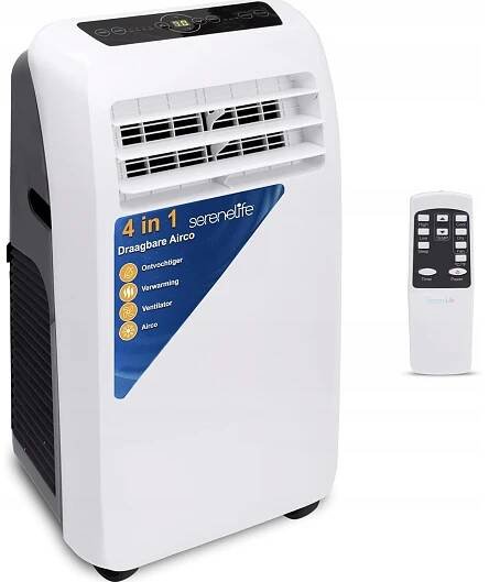 SereneLife Mobilní klimatizace 4 v 1: chladič vzduchu, ventilátor, odvlhčovač vzduchu + topení – přenosná klimatizace s od...