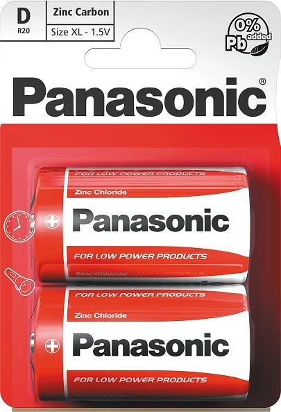 Baterie Panasonic R20 2BP D Red