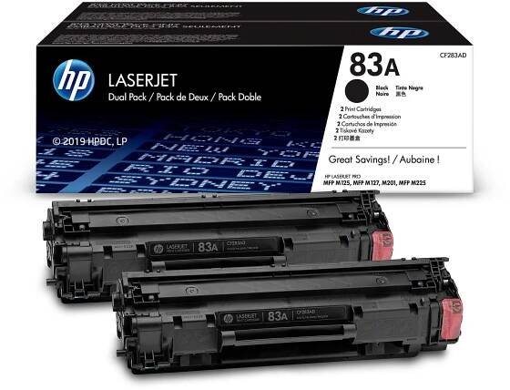 HP - toner č. 83A, CF283AD, black (černý), dual pack pro laserové tiskárny