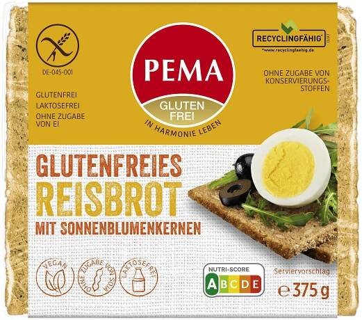 Chléb rýžový bez lepku 375 g PEMA - Muuw