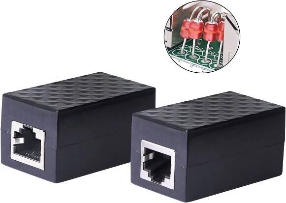 CERRXIAN Ethernet Surge Protector RJ45 Coupler Female to Female Network Surge Protector Outdoor Arrester