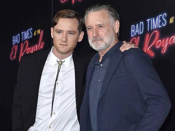 Lewis Pullman and Bill Pullman attend the premiere of 20th Century FOX's 'Bad Times at the El Royale' in 2018