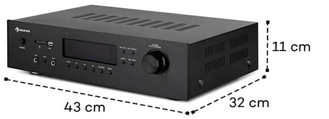 AMP-H260, zesilovač, 2 x 100 W + 3 x 20 W RMS, BT, opt./koax. digitální vstup, černý 