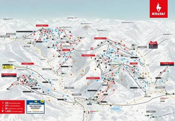 Mapa sjezdovek KitzSki