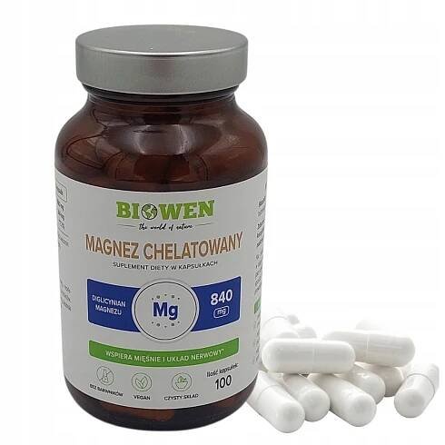 Biowen Hořčík chelátovaný diglycinát hořečnatý 840 mg šetrný k žaludku