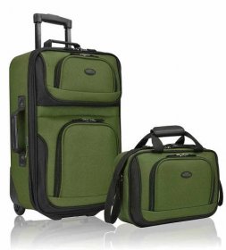 U.S. Traveler Rio Rugged Fabric Expandable Carry-On Luggage Set
