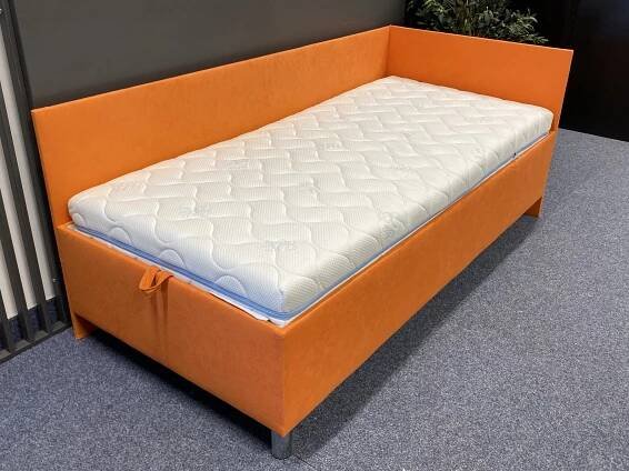 Čalouněná postel s úložným prostorem RYAN 90X200, tmavě šedá - Nábytek Real