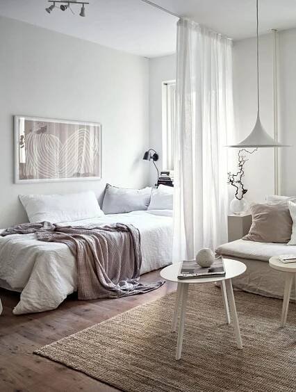 Small Studio Home with Cozy Wall Gallery Decor