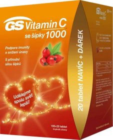 GS Vitamin C1000 + šípky 120 tablet, edice 2020 120 ks