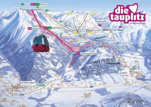Fotka, Foto Mapa lyžařského střediska Tauplitz