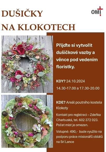Floristická dílna - výroba dušičkových vazeb - Farnost