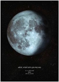 Plakát Fáze měsíce vašeho životního okamžiku Rozměr plakátu: 30 x 40 cm, Barva pozadí: Hvězdná, Barva měsíce: Modrá
