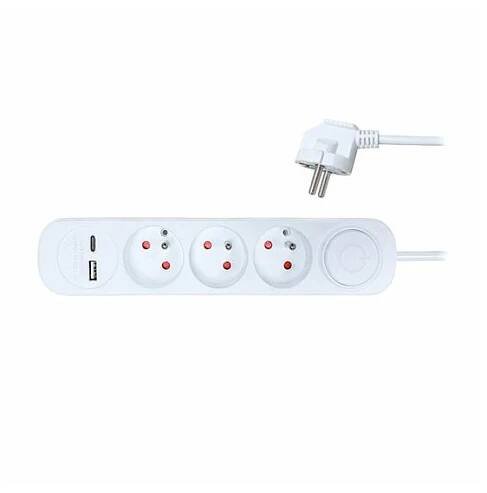 Prodlužovací přívod 3 zásuvky a 2 USB zdířky | ENESHOP.CZ | Baterie, svítilny, nabíječky - Energizer, Duracell | ENESHOP.CZ