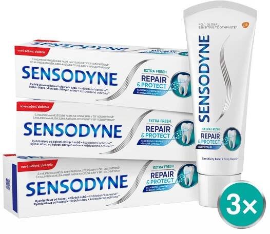Sensodyne Repair&Protect Extra Fresh Zubní pasta 3 x 75 ml