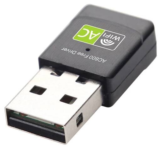 600 Mbit / s Treiberfreie drahtlose Netzwerkkarte 2,4 GHz + 5 GHz Dualband-drahtlose USB-Netzwerkkarte USB-WLAN-Adapter