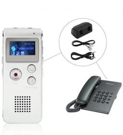 Profesionální diktafon (hlasový záznamník) 8 GB / nahrávání hlasu / zvuku a telefonních hovorů s příslušenstvím