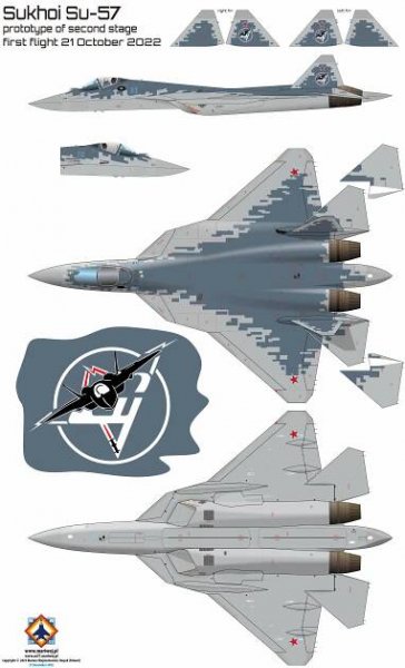 Sukhoi Su-57 second stage prototype 2022