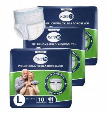 PLENKOVÉ KALHOTKY PAMPERSY PRO DOSPĚLÉ KAREIN CLASSIC L 30 KUSŮ