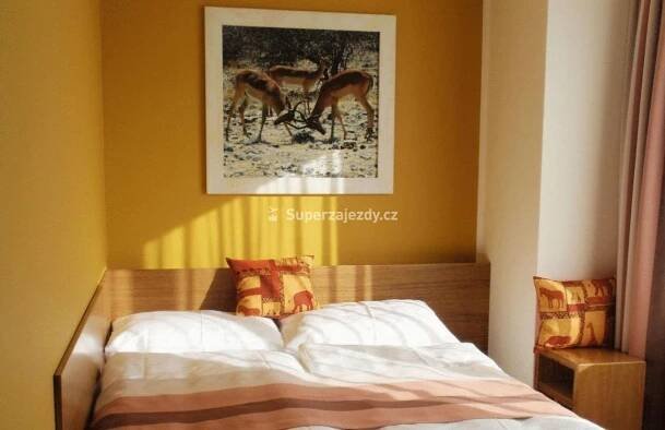 Postel nebo postele na pokoji v ubytování Afrika Hotel Frýdek-Místek
