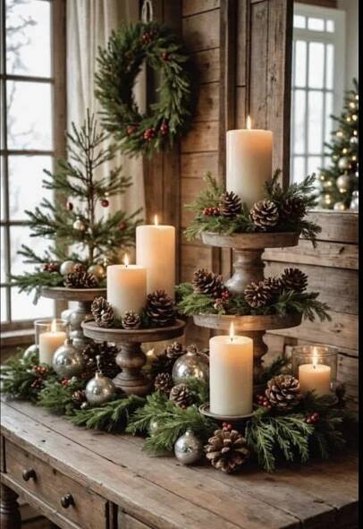 Pin by Elizabeth on Christmas | Christmas table decorations, Country christmas decorations, Christmas decorations