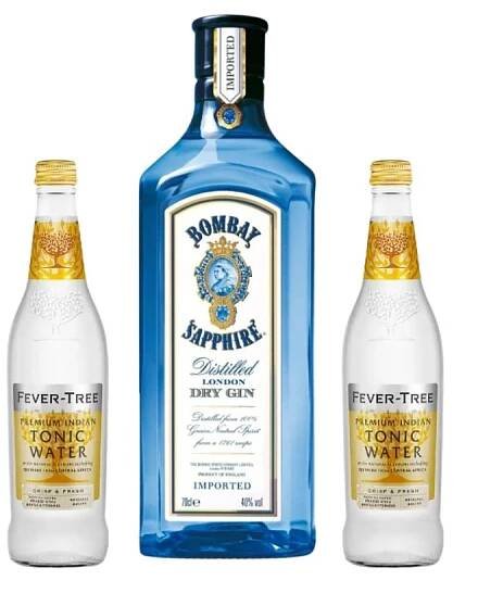Párty set Bombay 0,7l 40% + 2x Fever Tree Indian Tonic Water 0,5l