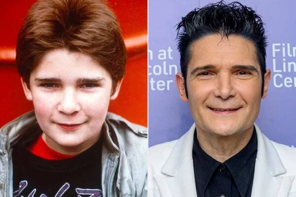 THE GOONIES, Corey Feldman, 1985. ph: © Warner Bros. / courtesy Everett Collection; NEW YORK, NEW YORK - JANUARY 13: Corey Feldman attends a special screening of "The Birthday" during Jordan Peele’s "The Lost Rider: A Chronicle Of Hollywood Sacrifice" at Walter Reade Theater in Lincoln Center on January 13, 2023 in New York City. (Photo by Roy Rochlin/Getty Images)