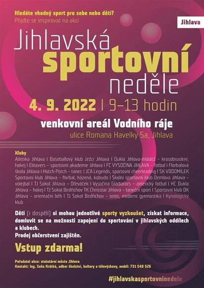 Jihlavská sportovní neděle Jihlava. Akce Jiné akce 