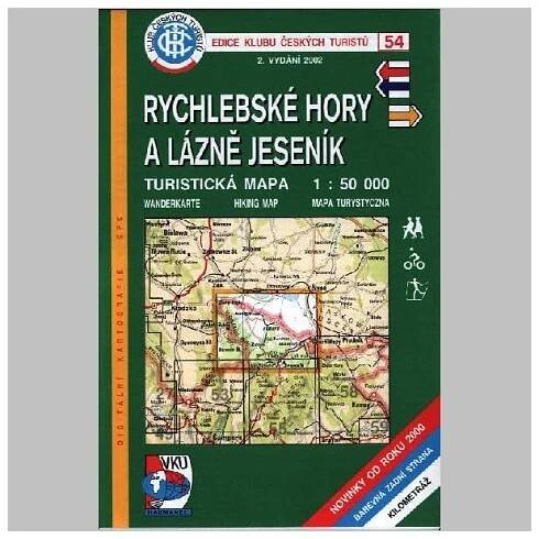 Rychlebské hory a lázně Jeseník - mapa KČT 54