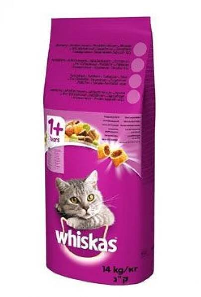 Whiskas Dry s kuřecím masem a játry14kg | spokojenezvire.cz