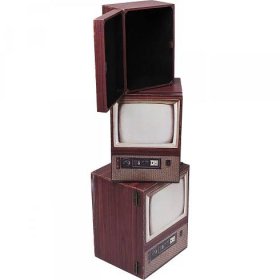Dekorativní box Vintage TV Brown (set 3 ks) | KARE Design