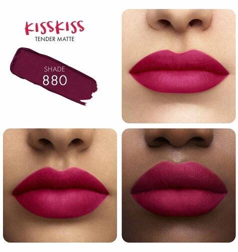 KissKiss Tender Matte 16H rtěnka s matným efektem - 880 Caress Plum
