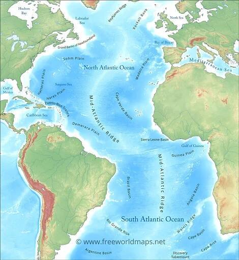 Atlantic Ocean HD map
