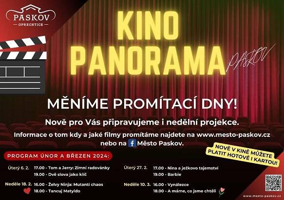 Program filmových projekcí v kině Panorama 1