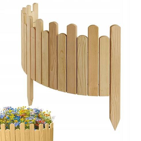 PLOT ZAHRADNÍ dřevěný, pružný, obrubník záhonů 100 x 30 cm Přírodní