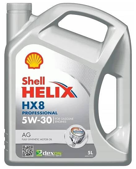 Motorový olej SHELL Helix HX8 Professional AG 5W30 5l DEXOS 1 GEN 2 Ford WSS-M2C961-A1, 550054289