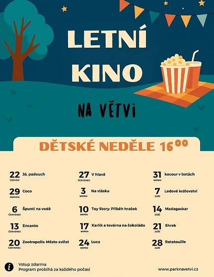 Letní kino Na Větvi - dětské neděle | září
