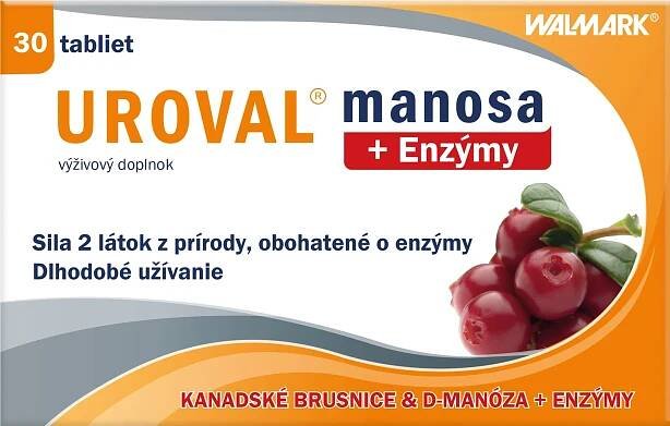 WALMARK UROVAL manosa + Enzýmy 1×30 tbl, manosa + enzýmy