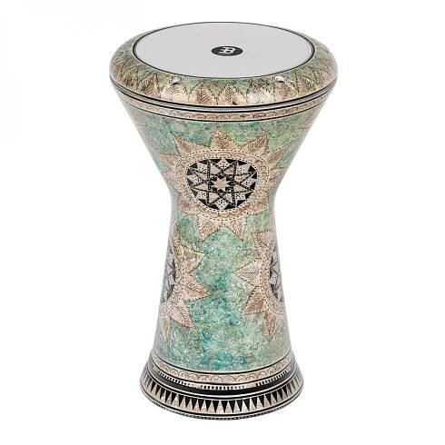 Meinl Percussion 9" Doumbek, White Pearl, Mosaik Queen